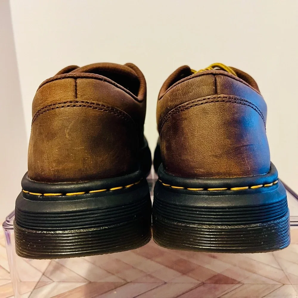 Dr Martens Crewson Lo Crazy Horse Brown Leather M 4 L 5 Lace Up Chunky‎ Shoes